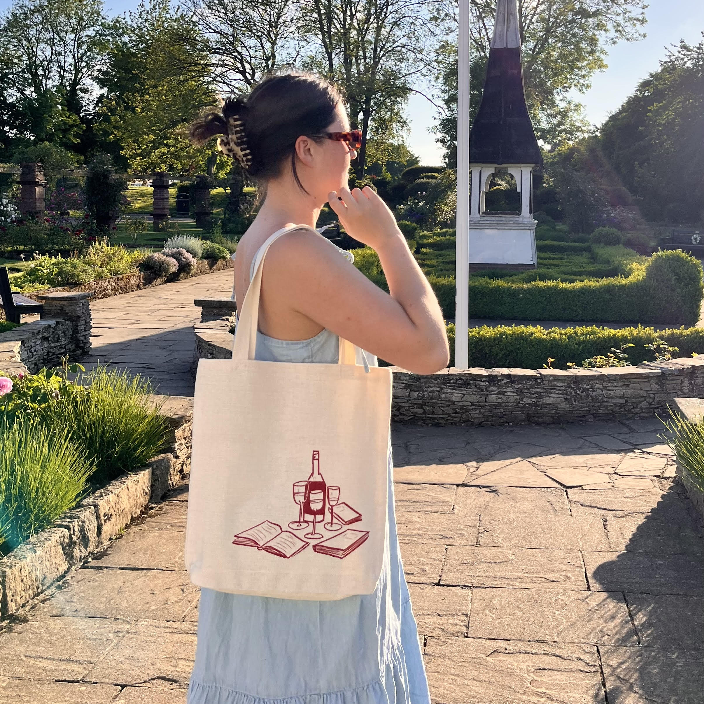 Book and Wine - Bookish Tote Bag