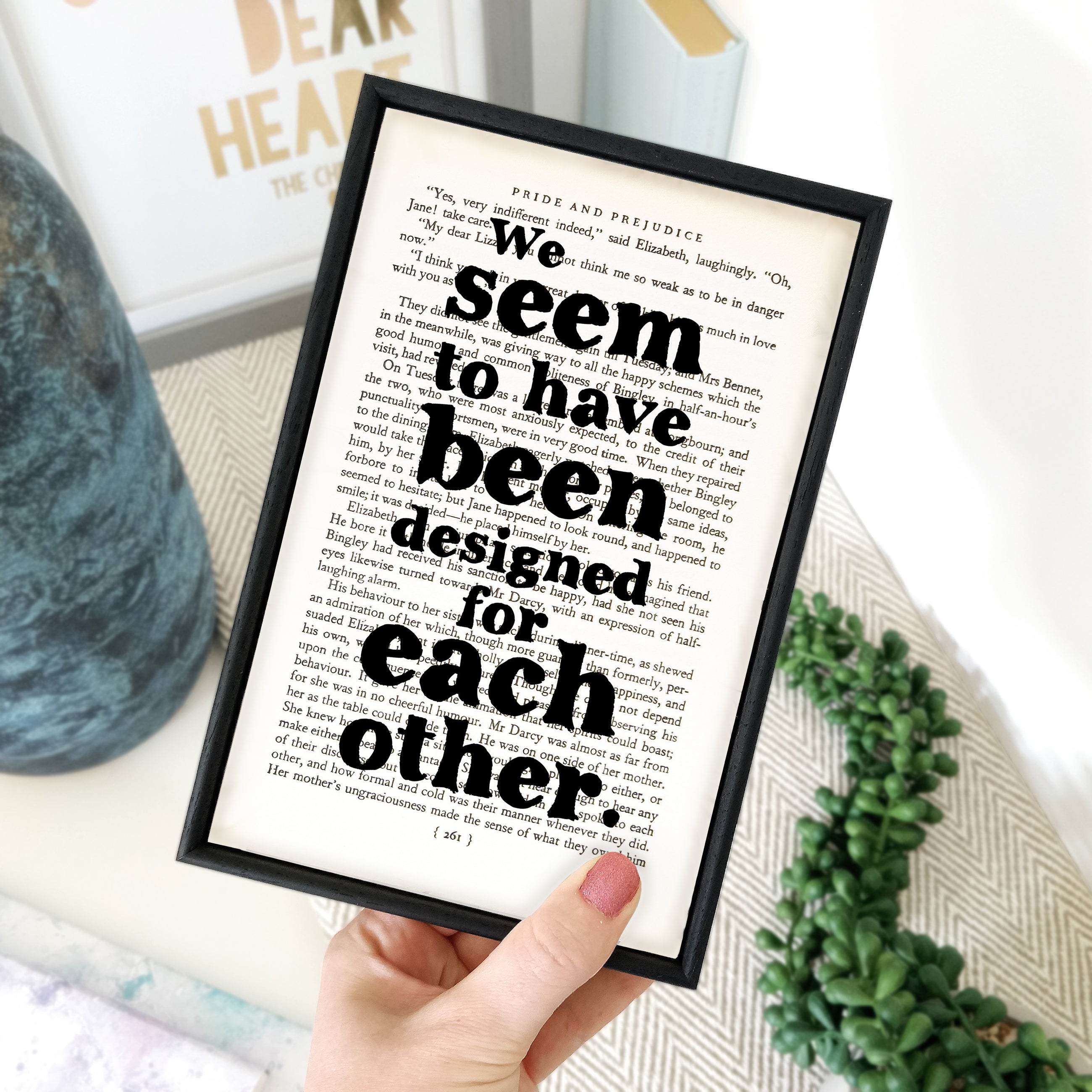 Designed for Each Other – Pride and Prejudice Book Page Print