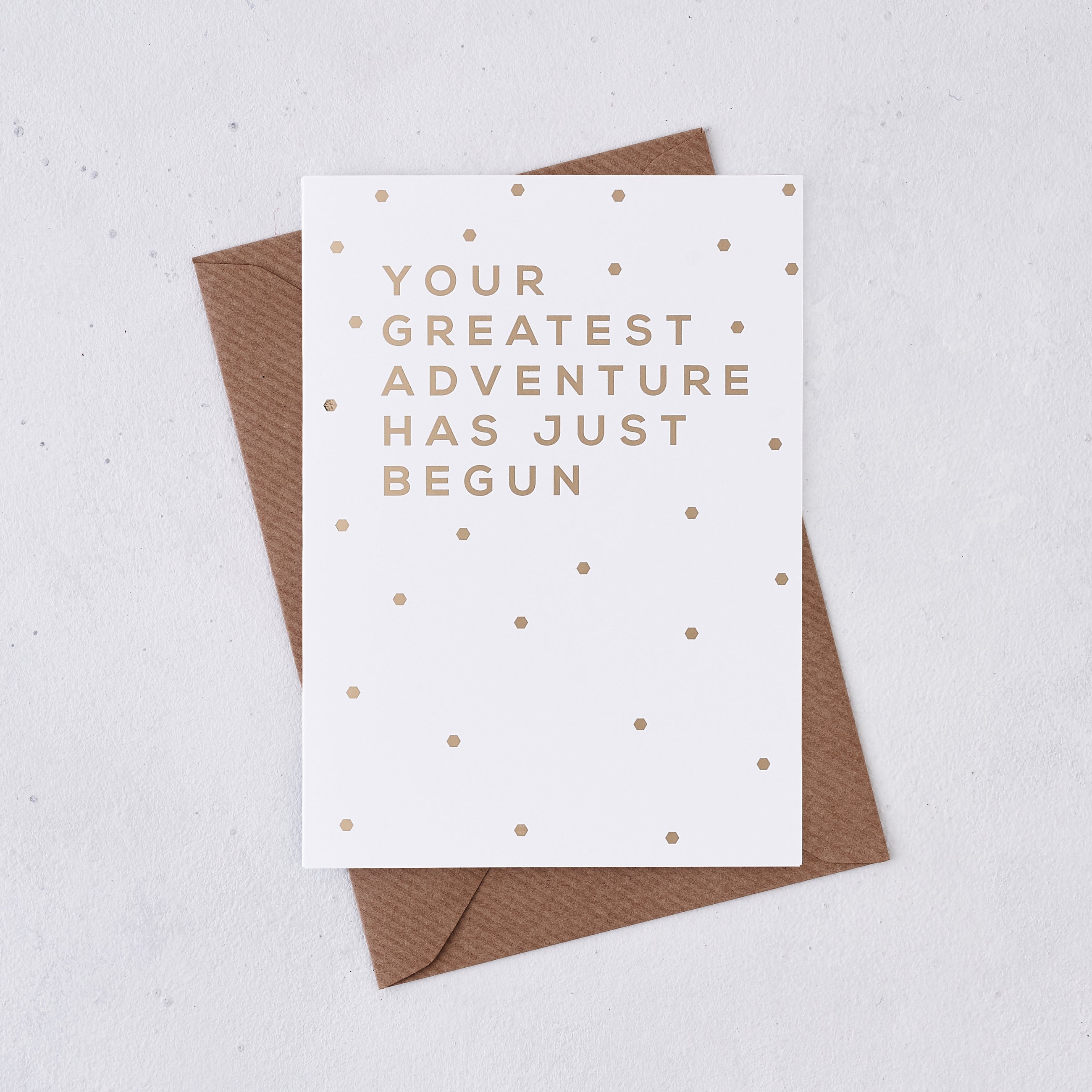 Gold Foil 'Greatest Adventure' Good Luck Card