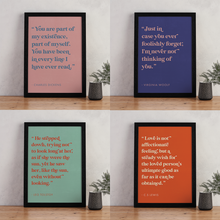 Romantic Quote Art “Never not thinking of you” by Virginia Woolf