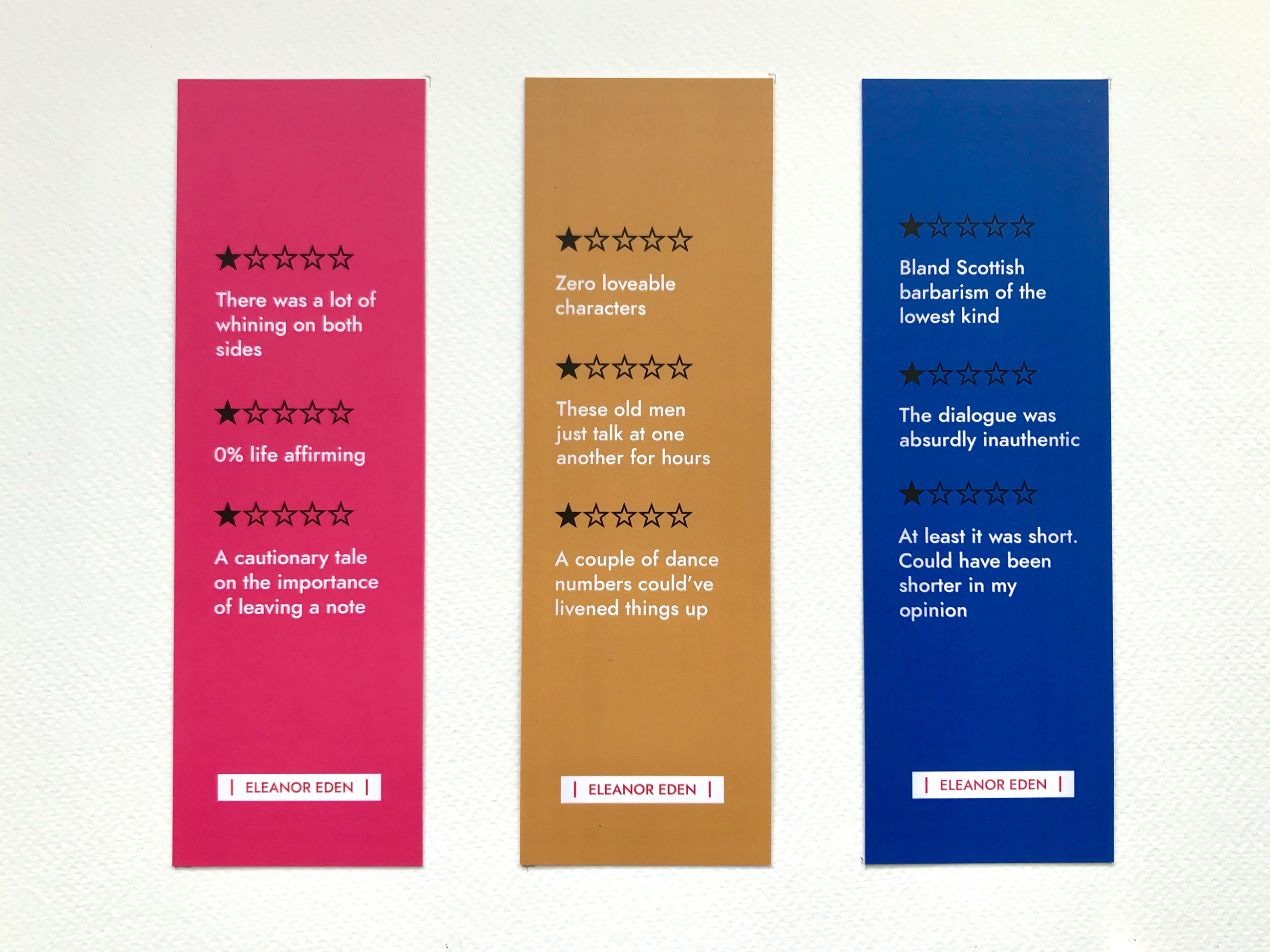 Funny Shakespeare Bookmark Set – One Star Review (Set of 3)