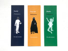Set of three funny Shakespeare bookmarks featuring Hamlet King Lear and Othello one star review designs