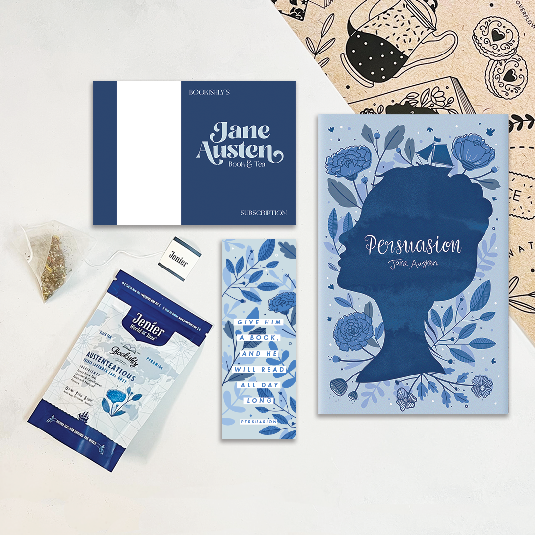 Jane Austen Book and Tea subscription. Book and Luxury Tea subscription. Classic Literature Book Subscription. Perfect gift for book lovers, bookworms, readers and bibliophiles. Classic novels. Bookishly. Pemberley lover. Mr Darcy Lover.