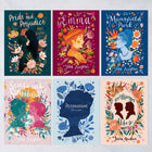 Jane Austen Book and Tea subscription featuring Pride and Prejudice. Emma. Mansfield Park. Sense and Sensibility. Persuasion, Northanger Abbey. Book and Luxury Tea subscription. Classic Literature Book Subscription. Perfect gift for book lovers, bookworms, readers and bibliophiles. Classic novels. Bookishly. Pemberley lover. Mr Darcy Lover.