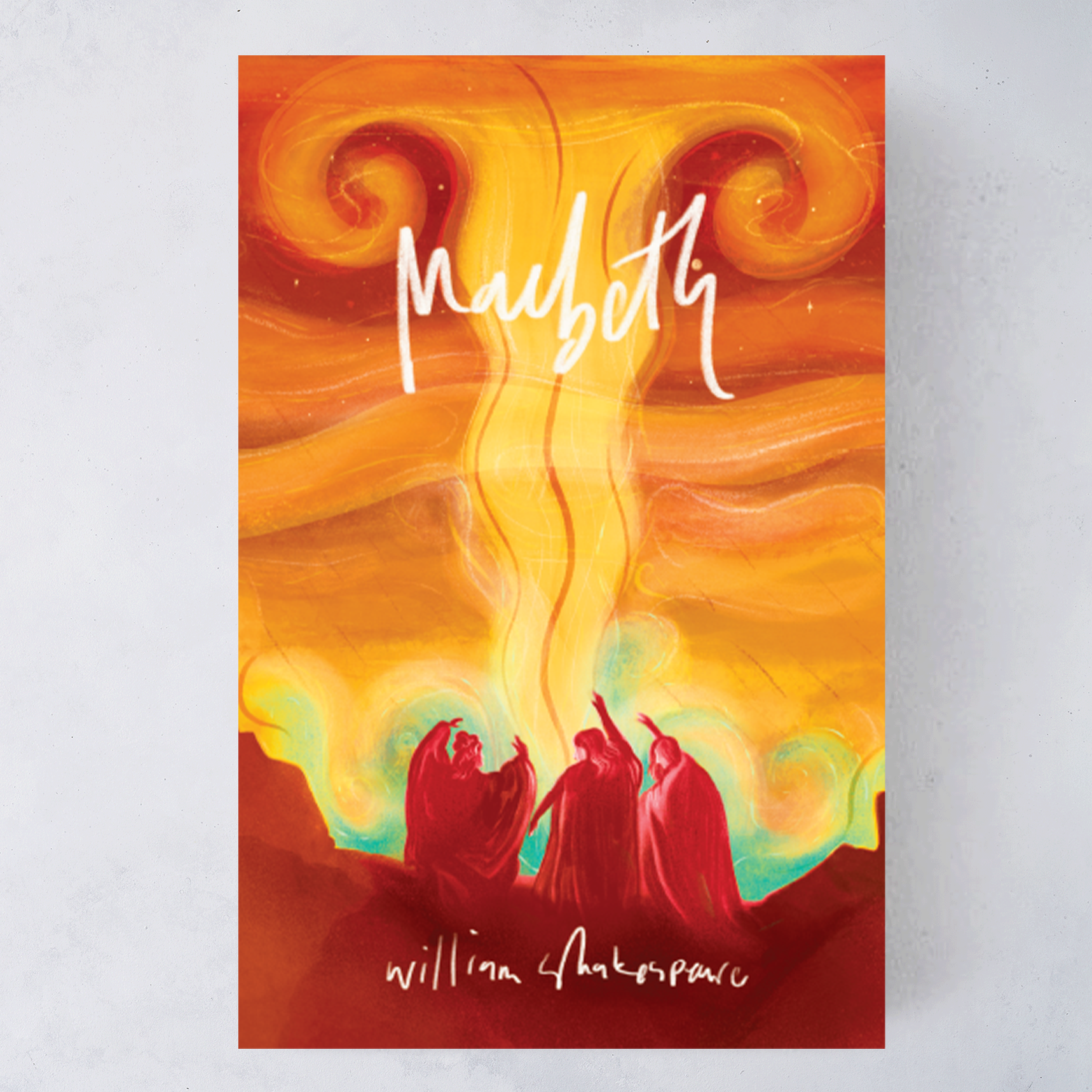 Flatlay of Macbeth by William Shakespeare with exclusive Bookishly dust jacket

