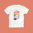 Read With Pride T-shirt featuring a colourful illustrated book in progress pride flag colours with hand-lettered text – LGBTQ+ book lover design