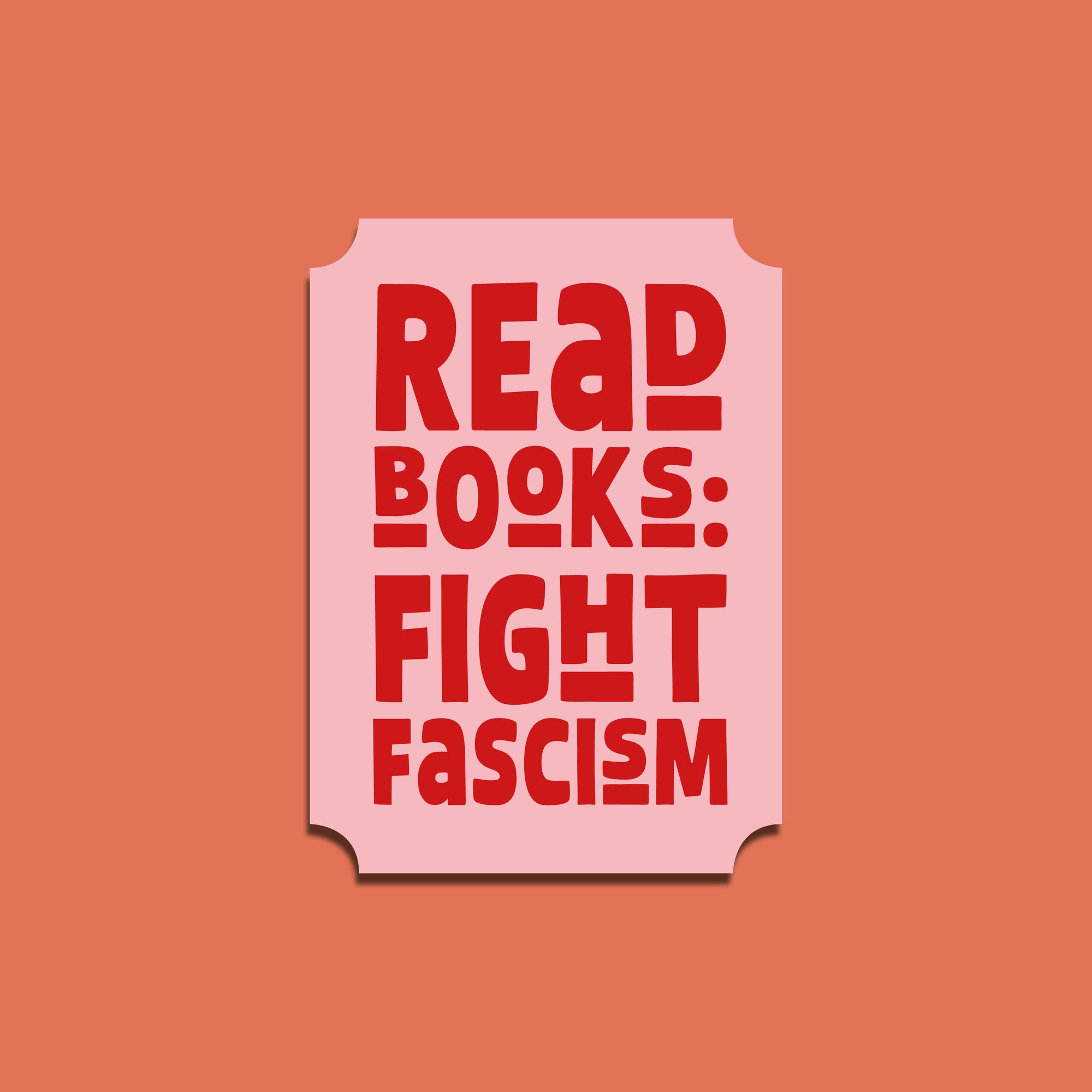 read books fight fascism sticker book lover laptop sticker