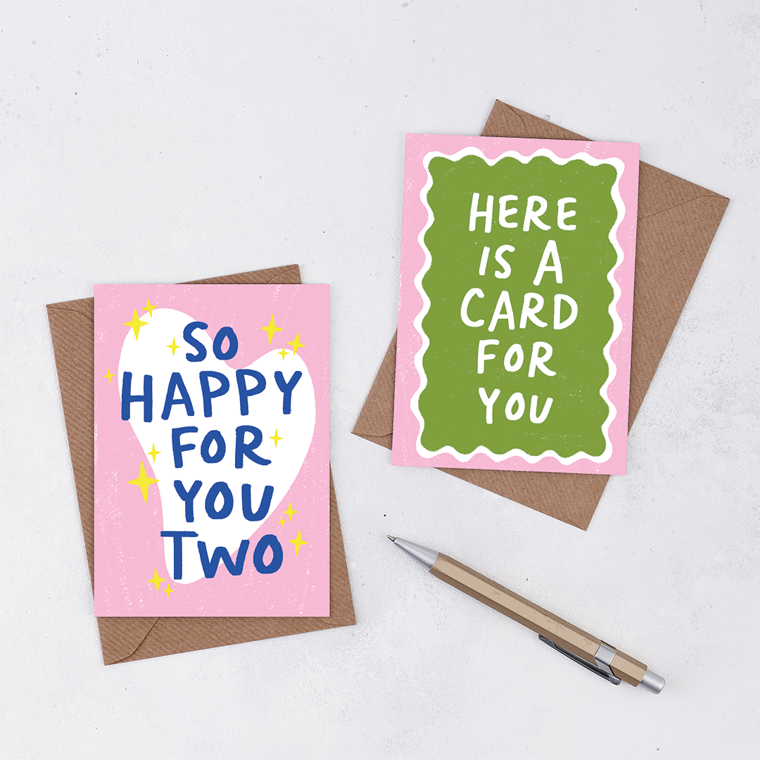 'So Happy for you two' - Greetings Card