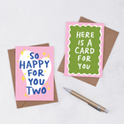 'So Happy for you two' - Greetings Card