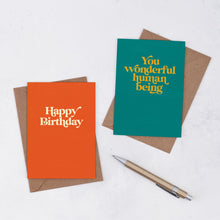 'Happy Birthday' Greetings Card. Positive greetings card. Motivational Greetings Card. Gift Shop Cards. Minimalist Card. Abstract Gift Cards. Birthday Celebrations. 'You wonderful human being'