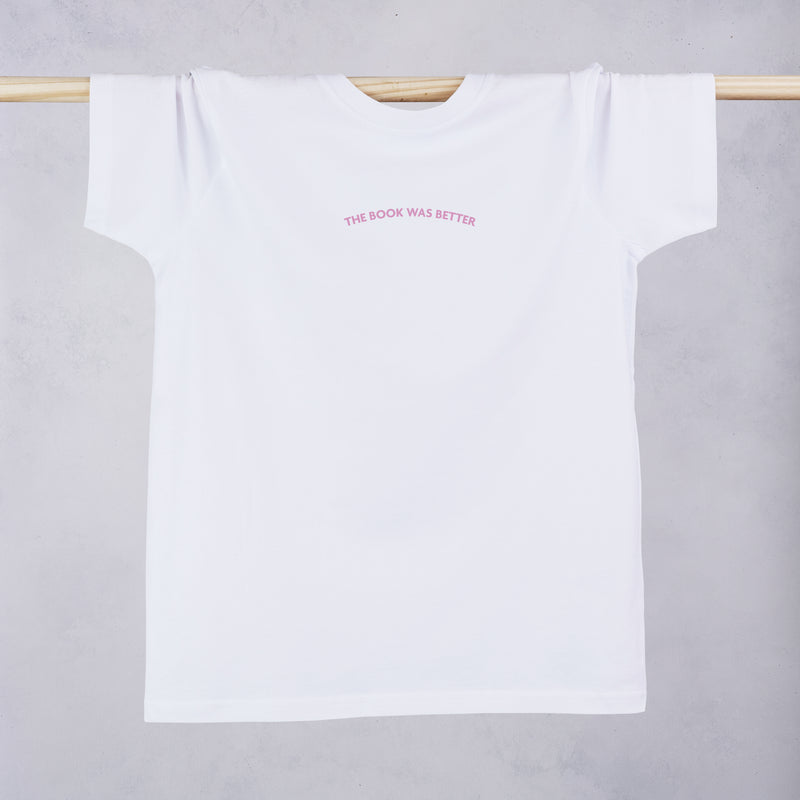The book was better bookish t-shirt. Clothing for book lovers, bookworms, readers and bibliophiles. Designed by Bookishly.