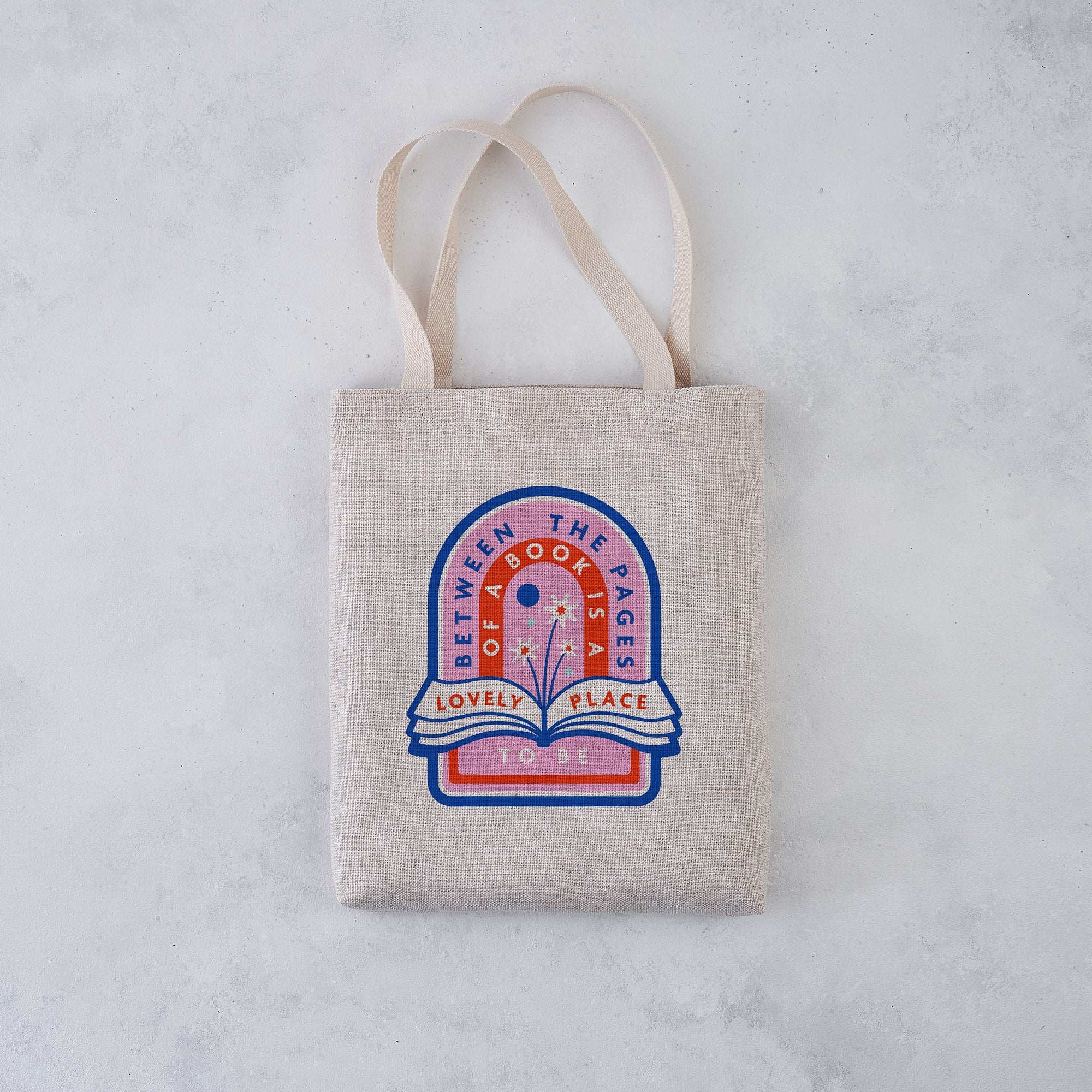 'Between the pages of a book is a lovely place to be' Bookishly tote bag. Inspired by Booktok and Bookstagram. The bookish era edit. Perfect for book lovers, bookworms, readers and bibliophiles.
