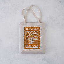 Books build bridges literary activist tote bag. Bookish graphic, Gifts for book lovers, bookworms, readers and bibliophiles. Bookish tote bag. High quality tote bag. Booktok. Bookstagram. Novel inspired accessories. Bookishly. Book bag. Canvas bag.