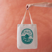 Literary Activist tote bag with bold reader empowerment slogan