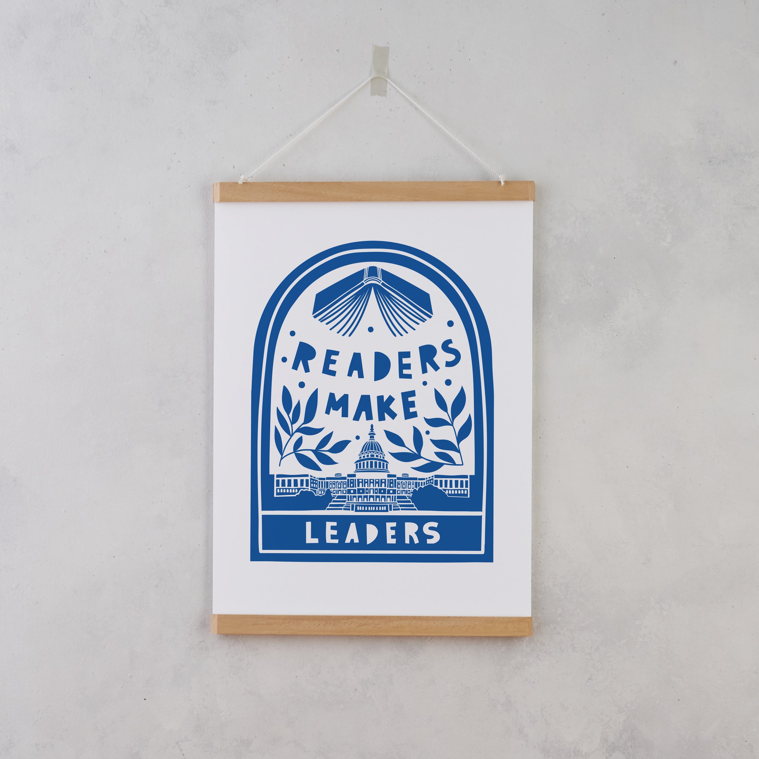 Readers make leaders. Literary activist wall art. Bookish prints for readers. Gift for readers, book lovers, bookworms, bibliophiles. Prints by Bookishly. The Power of reading. The joy of books. Educational art. Classroom Art.