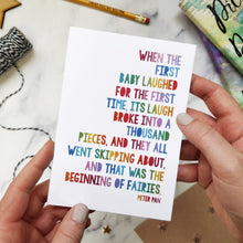 'Beginning Of Fairies' Peter Pan Rainbow New Baby Card