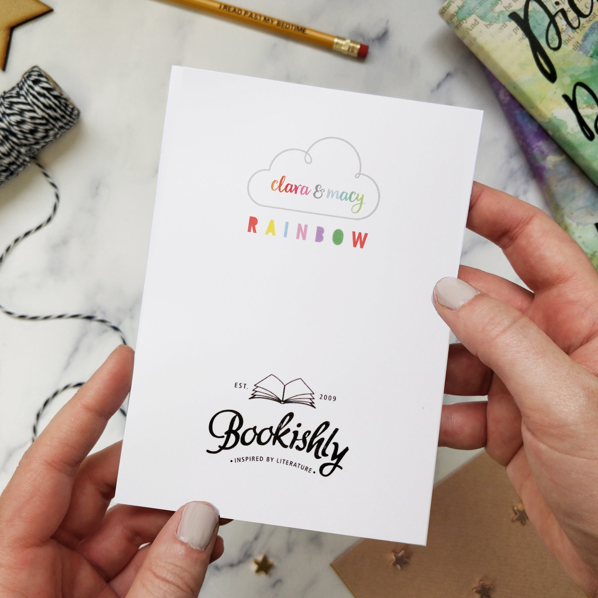 Rainbow 'I Read Past My Bedtime' Book Lover Card