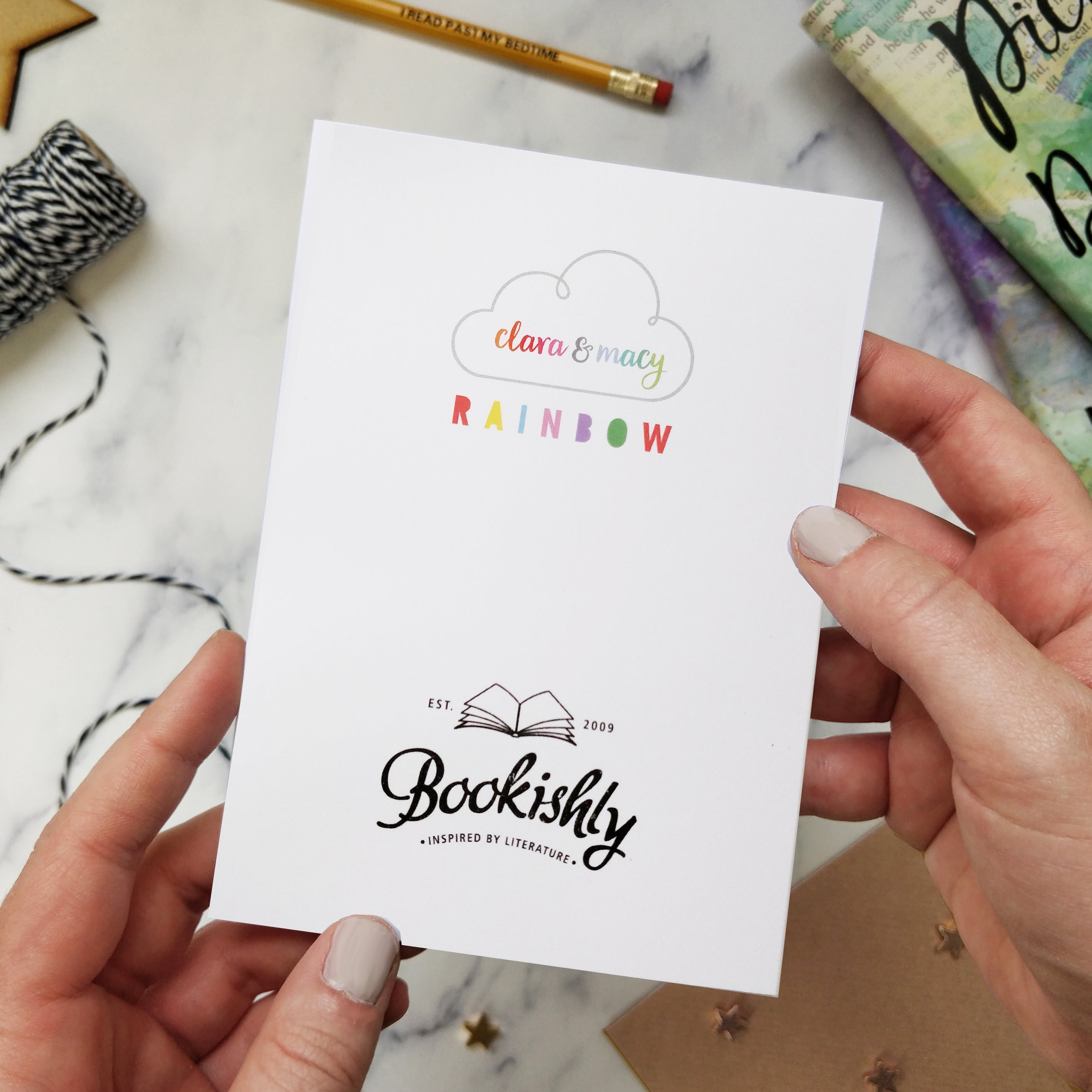 Rainbow 'I Read Past My Bedtime' Book Lover Card