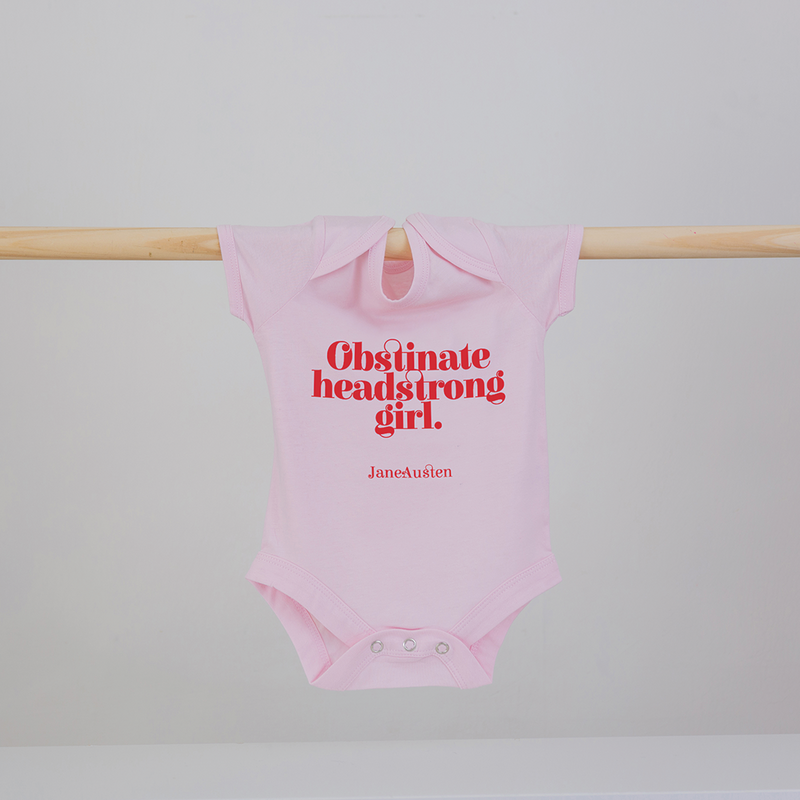 Jane Austen 'Obstinate Headstrong Girl' Babygrow