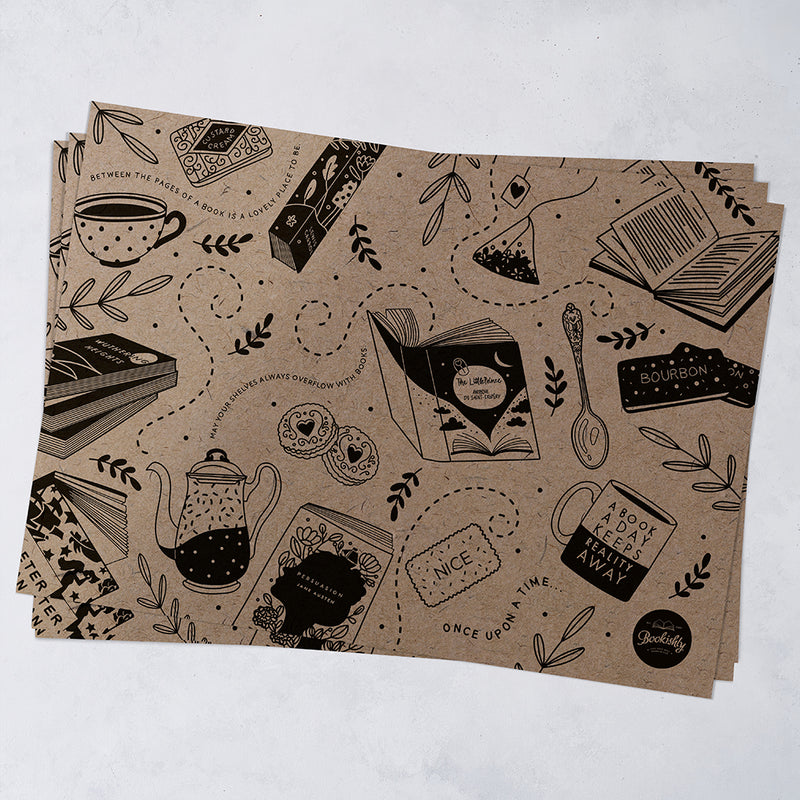Five Wrapping Paper Sheets - Book Lover's Favourite Things