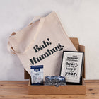 Christmas Hamper Gift Box. This festive gift features our Bah Humbug tote bag, I will honour Christmas Book Page Print, luxury literary themed tea bags and a copy of our A Christmas Carol Bookishly edition book.