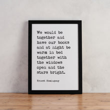 Ernest Hemingway Quotes "Stars Bright" Typewriter Art
