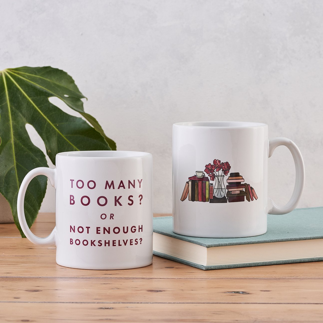 funny relatable book lover mug too many books not enough bookshelves