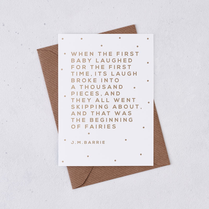 Gold Foil ‘First Baby Laughed’ New Baby Card