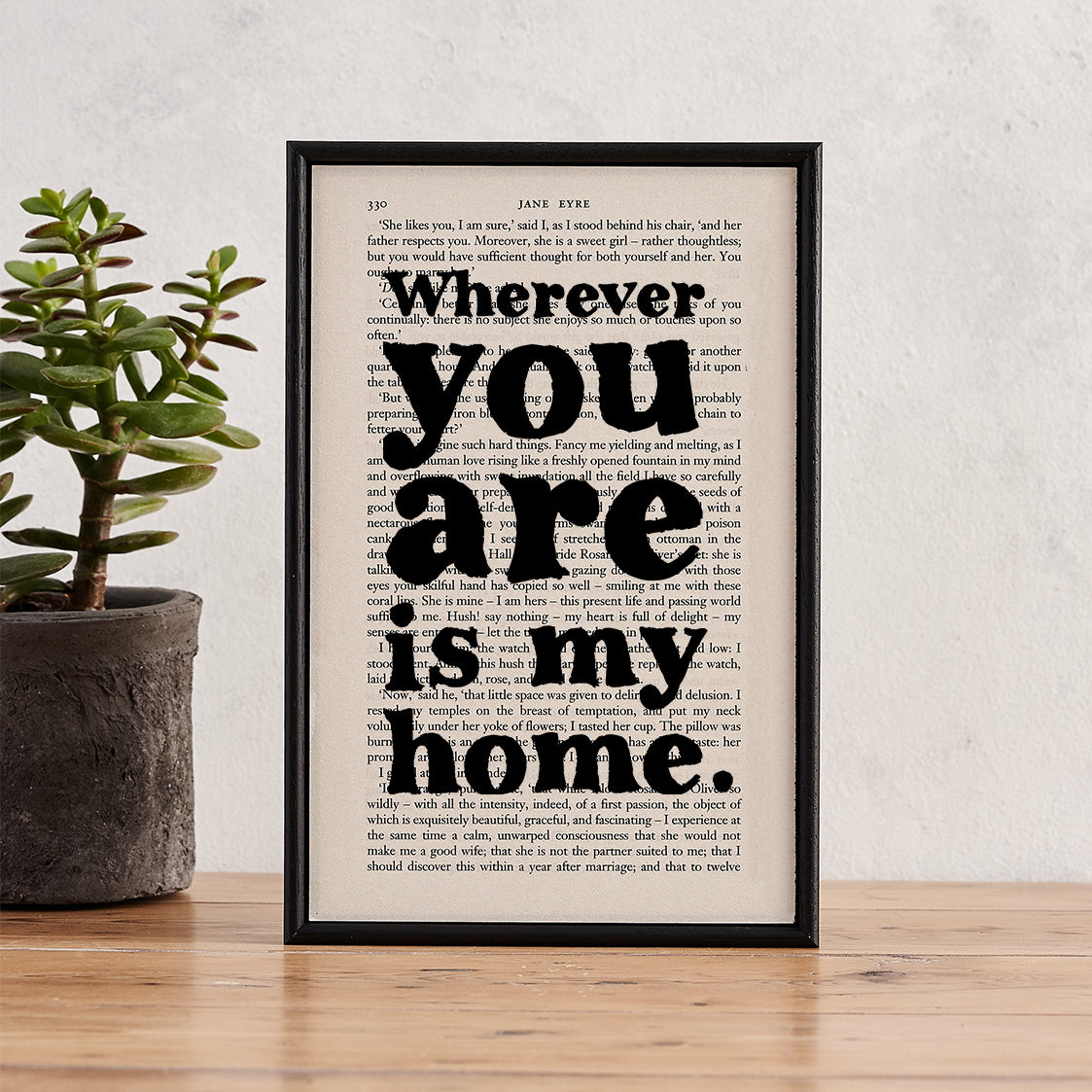 Wherever you are is my home. Valentines day, anniversary, wedding gift for your beloved bookworm, book lover, reader and bibliophile. Bookishly Book Page Prints for home decor.