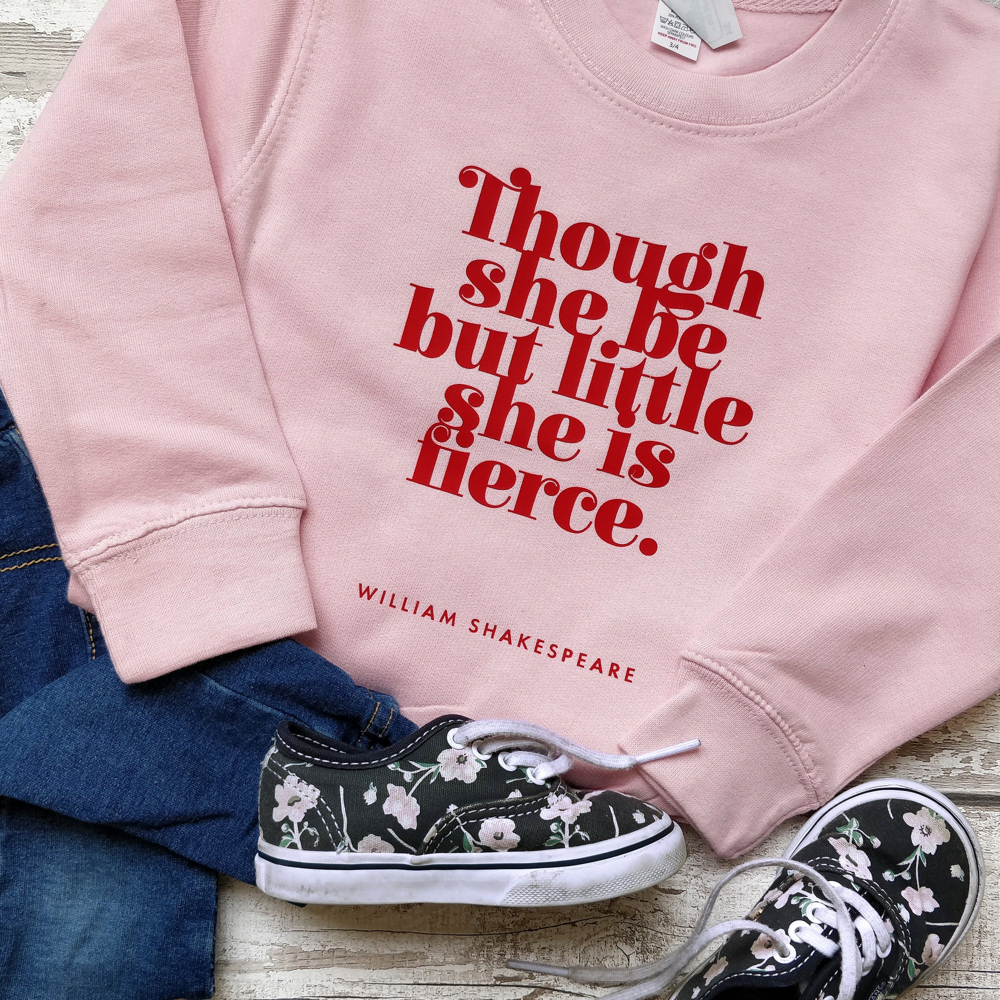 Feminist Children's Clothing “Though She Be But Little” Girl's Sweatshirt