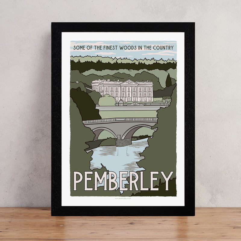 Pemberley Art Print – Pride and Prejudice Inspired Travel Poster