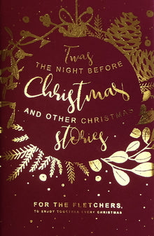 Personalised Christmas Eve book. Custom Christmas Book. Twas the night before Christmas. Xmas Eve gifts. Gold foiled. Traditional Christmas Present. Gifts for the family. Bookishly. Gifts for book lover, bookworms, readers, bibliophiles.