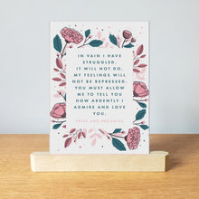 Jane Austen Postcard Set - Beautiful Book Quote Postcards - Pack of Six