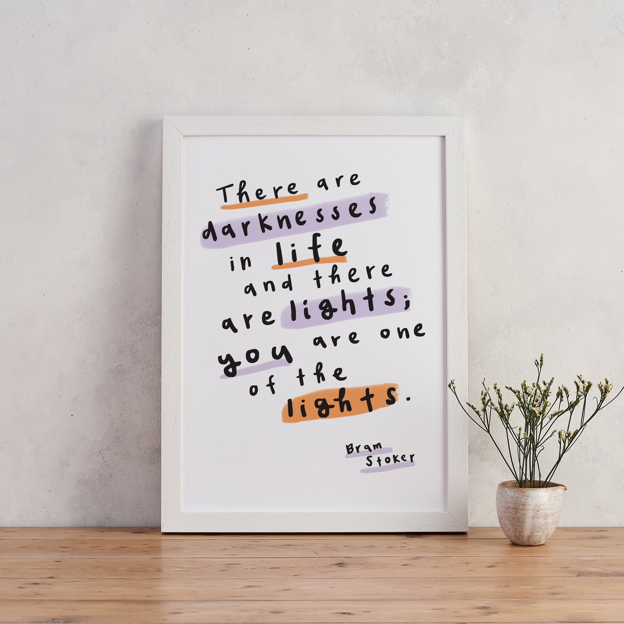 Bram Stoker 'Lights' Romantic Encouraging Word Art Print
