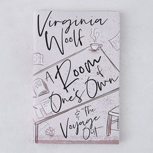 Flatlay of A Room of One’s Own by Virginia Woolf, Bookishly edition with exclusive illustrated dust jacket